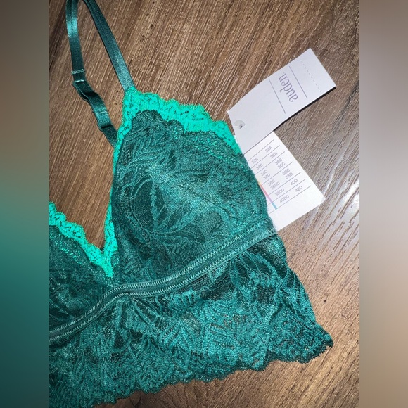 NWT Target Auden Deep Green/Turquoise Lace Bralette - Picture 2 of 5